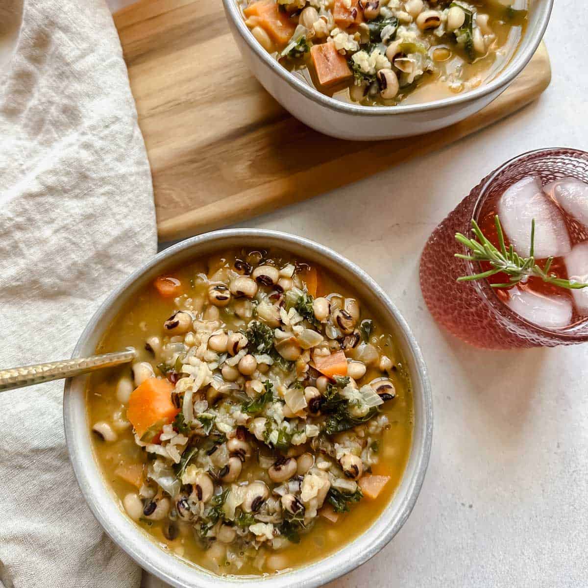 BlackEyed Pea Soup Recipe with Kale and Rice (Vegan) Plant Empowered