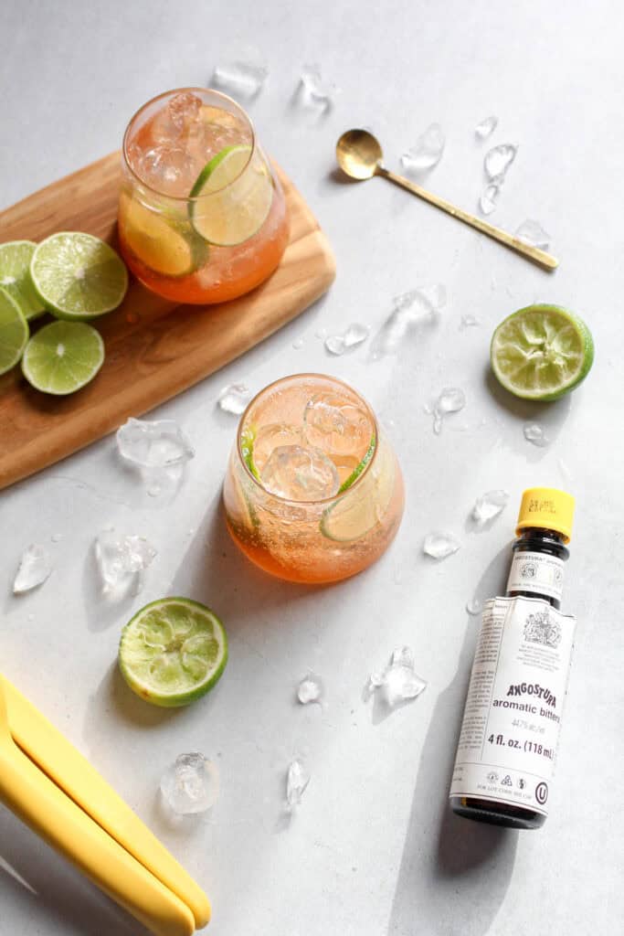Bitters and Soda with Lime (Non-alcoholic drink) - Plant Empowered Kitchen
